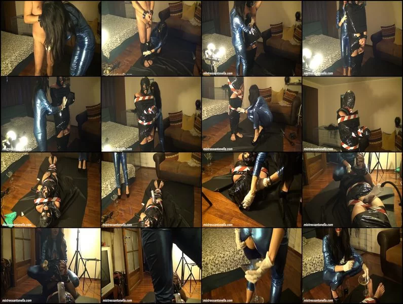 ScatShop- Silicone Goddess Antonella  -  Mummification, penis pump, Champagne & Caviar - (bondage...